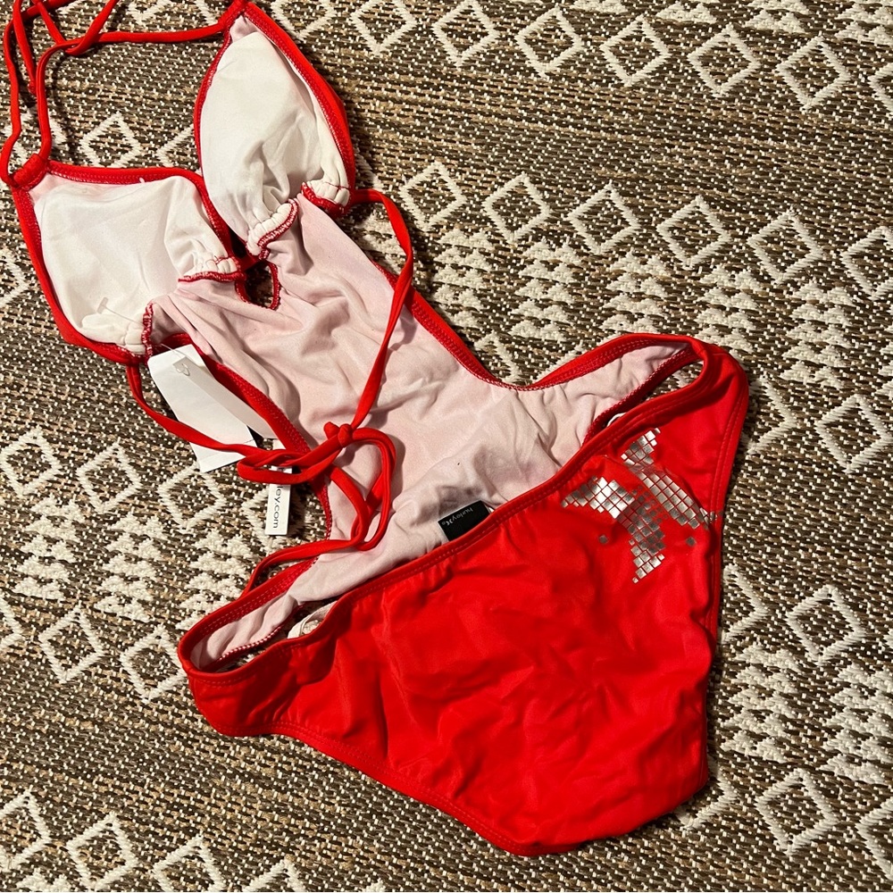 NWT Hurley Swim M Monokini Gridlock REM Red - Picture 4 of 8